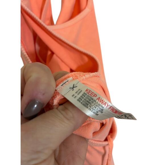 FP Free People Movement Hot Shot One Piece XS Coral Pink Orange Jumpsuit - Picture 4 of 5